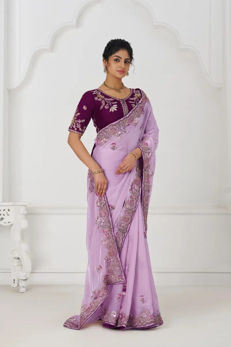 Kf 113 Mauve Pure Fendi  Silk Saree Wholesale Price In Surat
